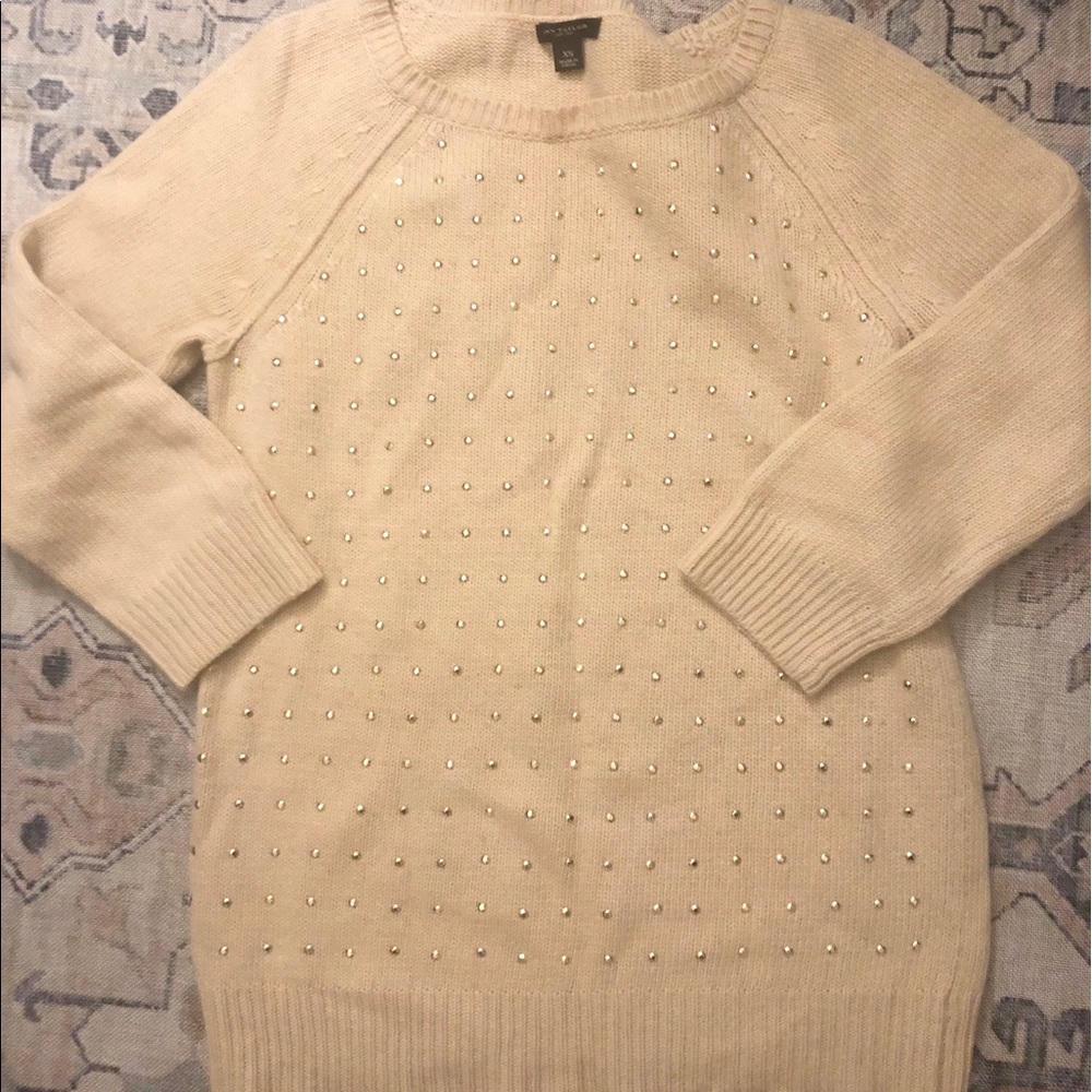Ann Taylor Wool studded raglan sweater.